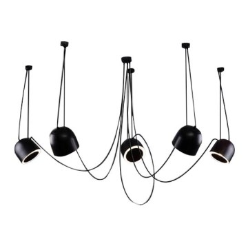 Shilo - Candeeiro suspenso 5xE14/15W/230V aranha preto