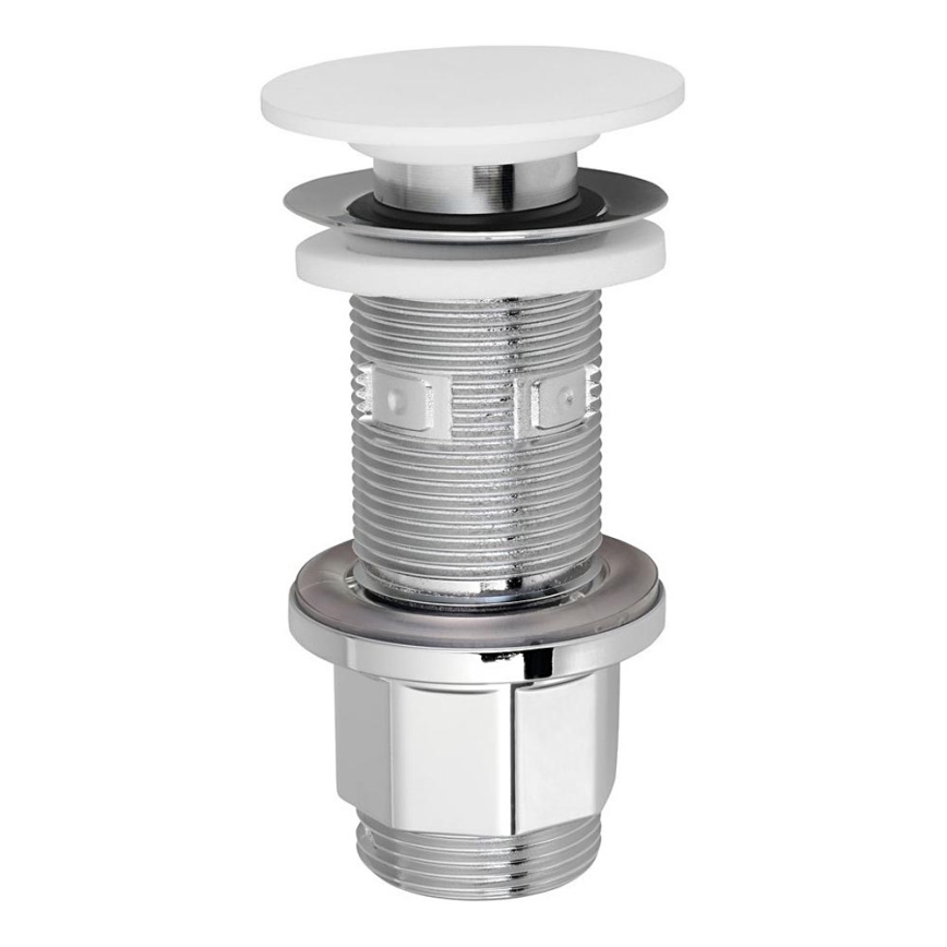 Silfra - Válvula de escoamento para lavatório Ø 6,7 cm branco/cromo brilhante