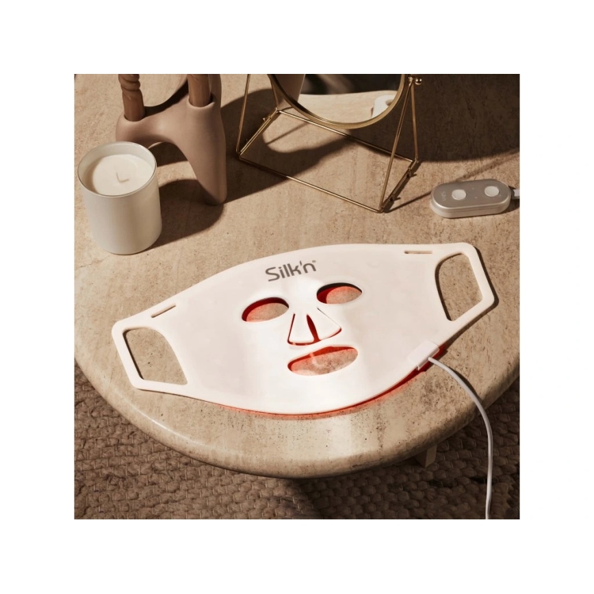 Silk’n - Máscara Terapêutica Facial LED RGB, 5V, 2000 mAh, branca, com controlo remoto