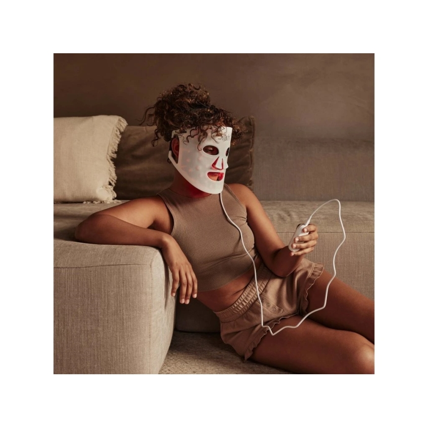Silk’n - Máscara Terapêutica Facial LED RGB, 5V, 2000 mAh, branca, com controlo remoto