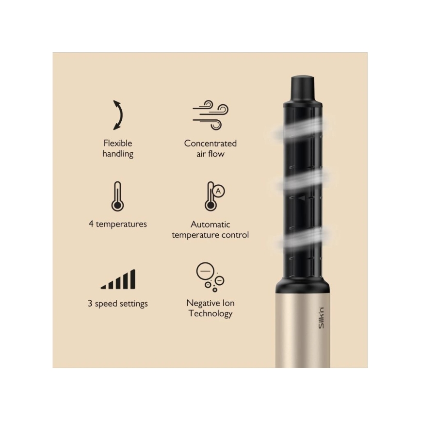 Silk’n - Secador de cabelo SILKYAIR FLEX 230V preto/dourado