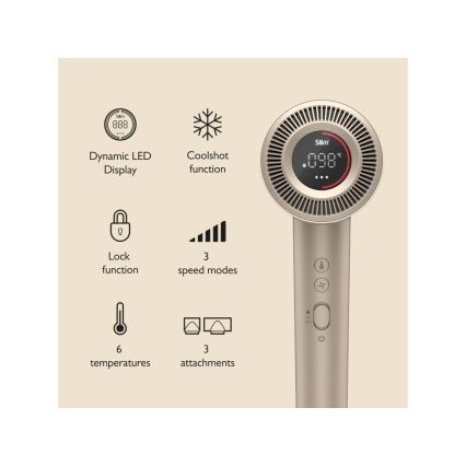 Silk’n - Secador de cabelo SILKYAIR PRO 1600W/230V dourado