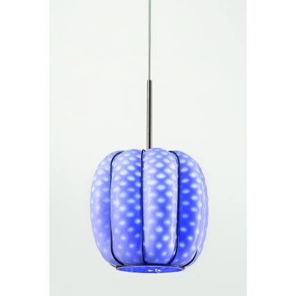 SIRU - Candeeiro suspenso NEST 3xE27/60W/230V laranja/azul/verde Vidro veneziano