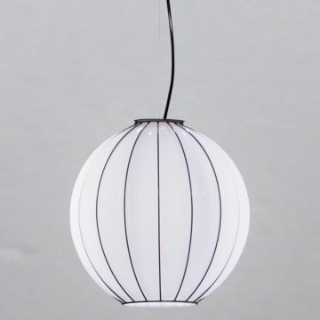 SIRU - Candeeiro suspenso SFERA 1xE27/60W/230V diâmetro 42 cm preto/branco Vidro veneziano