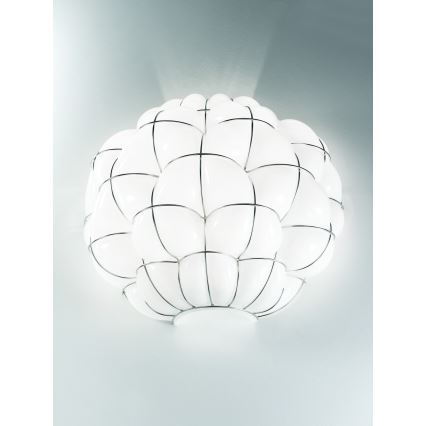 SIRU - Iluminação de parede POUFF 1xE27/60W/230V cromado brilhante/branco Vidro veneziano