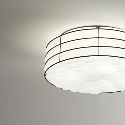 SIRU - Iluminação de teto TAMIS 3xE14/40W/230V preto/branco Vidro veneziano