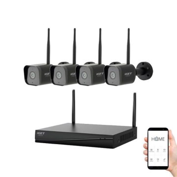 Sistema de câmaras inteligente + 4x câmaras com sensor 2K+ 12V IP65 Wi-Fi Tuya