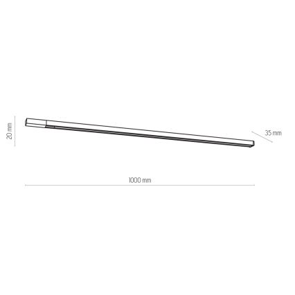 Sistema de carril monofásico TRACER 1 m preto