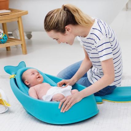 Skip Hop - Banheira infantil com almofada ergonômica MOBY 3 azul