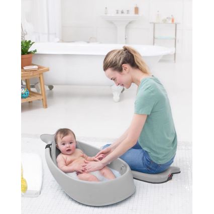 Skip Hop - Banheira infantil com almofada ergonômica MOBY 3 cinza