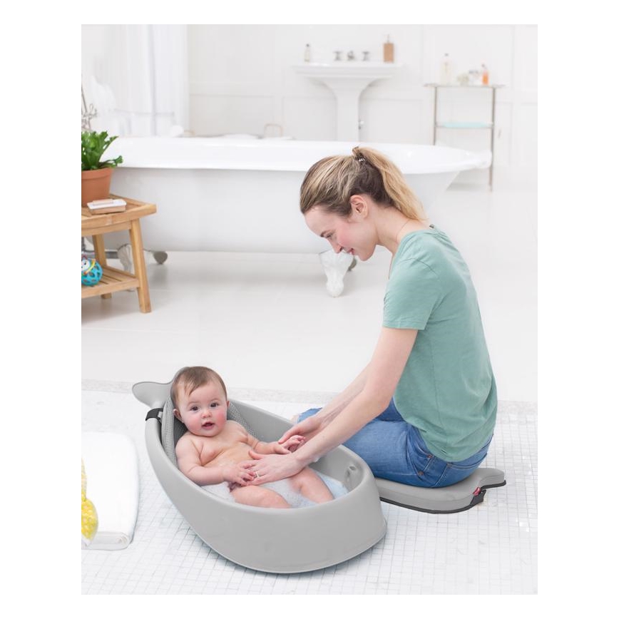 Skip Hop - Banheira infantil com almofada ergonômica MOBY 3 cinza