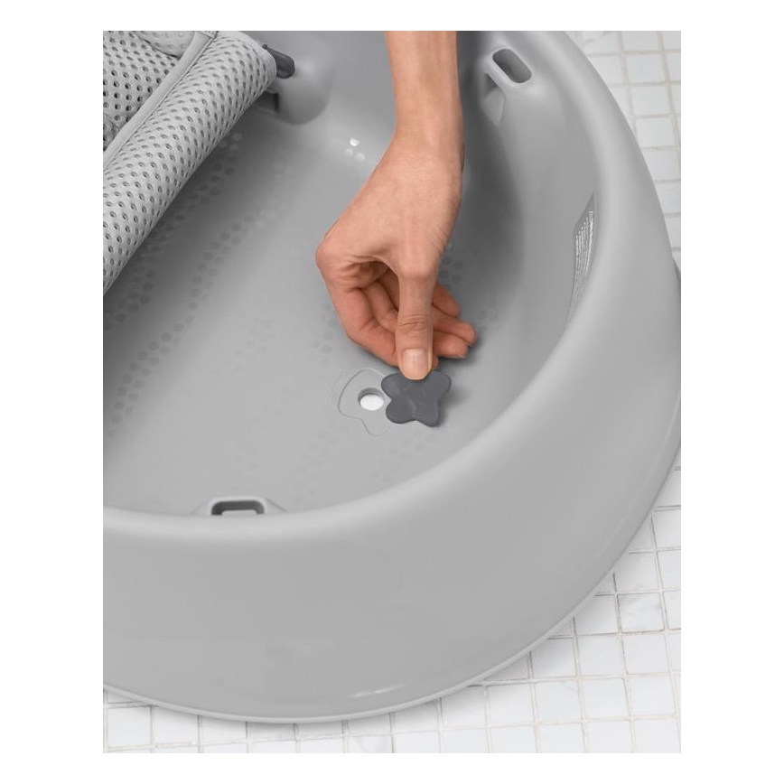 Skip Hop - Banheira infantil com almofada ergonômica MOBY 3 cinza
