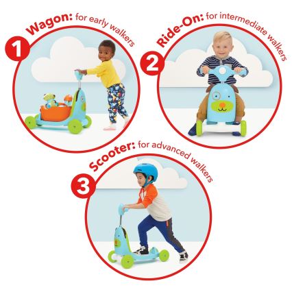 Skip Hop - Bicicleta de empurrar 3em1 ZOO cão 3xAAA