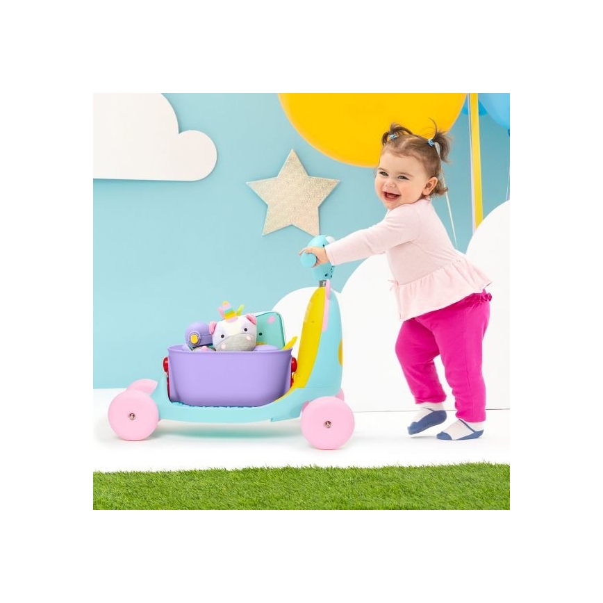 Skip Hop - Bicicleta de empurrar 3em1 ZOO unicórnio 3xAAA