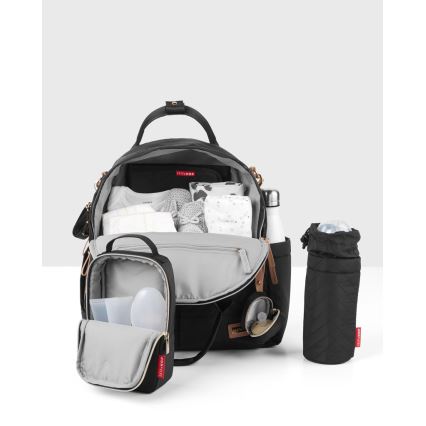 Skip Hop - Mochila de pañales 6 en 1 SUITE SET para cochecito negra