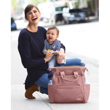 Skip Hop - Mochila de cambio para cochecito MAINFRAME Rosa polvo