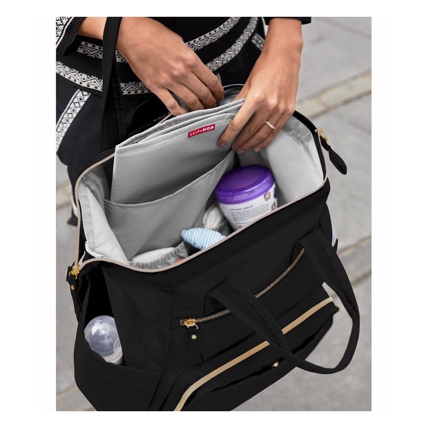 Skip Hop - Mochila de pañales para cochecito MAINFRAME negra