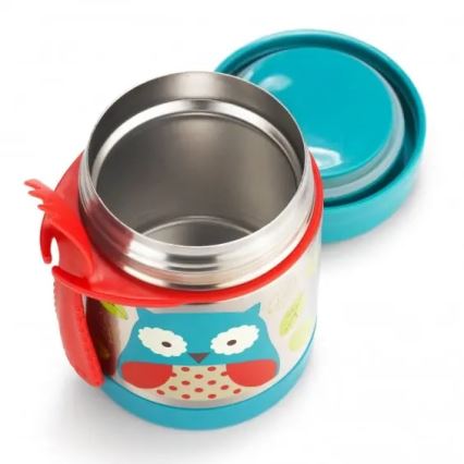 Skip Hop - Recipiente térmico para alimentos com colher/garfo ZOO 325 ml coruja