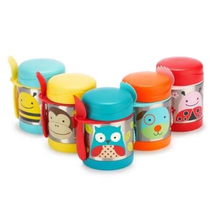 Skip Hop - Recipiente térmico para alimentos com colher/garfo ZOO 325 ml coruja