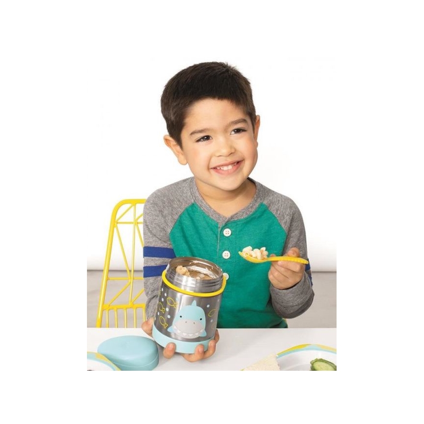 Skip Hop - Recipiente térmico para alimentos com colher/garfo ZOO 325 ml tubarão