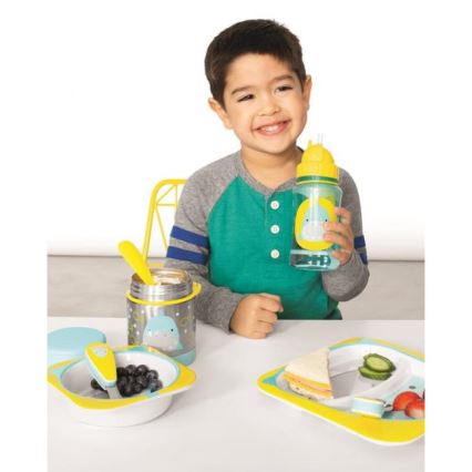 Skip Hop - Recipiente térmico para alimentos com colher/garfo ZOO 325 ml tubarão