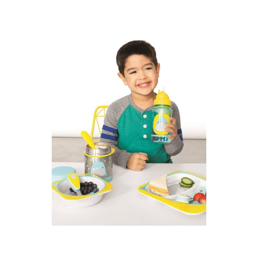 Skip Hop - Recipiente térmico para alimentos com colher/garfo ZOO 325 ml tubarão