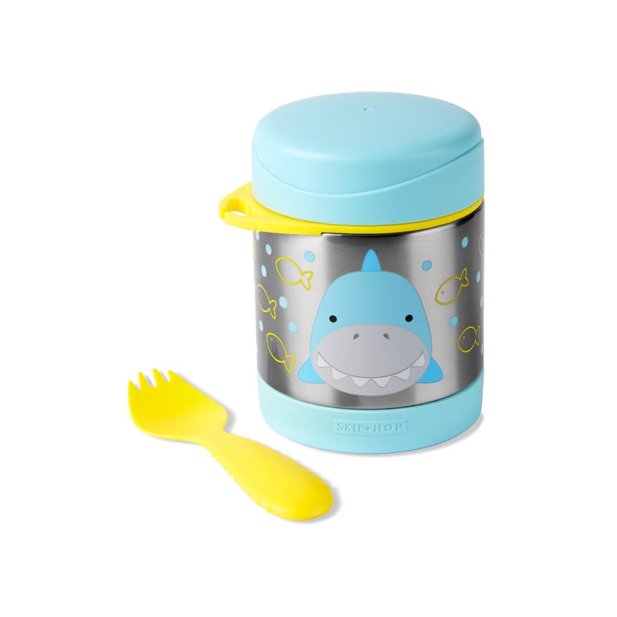 Skip Hop - Recipiente térmico para alimentos com colher/garfo ZOO 325 ml tubarão