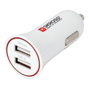 SKROSS - Carregador de carro 2xUSB/3400mA/12-24V/5V