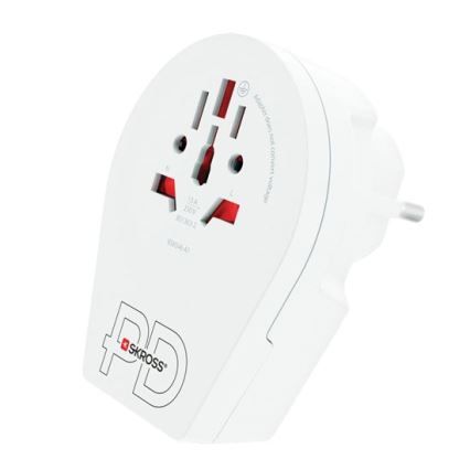 Adaptador de viagem Europe USB C20PD para estrangeiros na República Checa, USB-C 20W, plugue tipo E/F