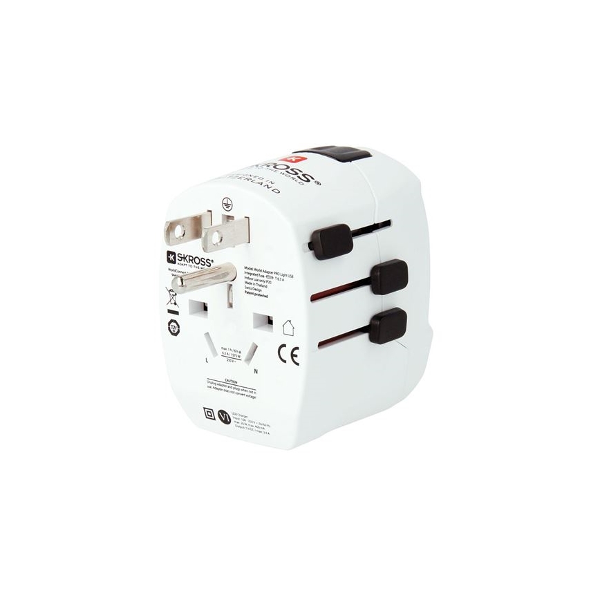 Adaptador de viagem PRO Light USB AC45PD - Universal, UK+USA+AUS/CN USB A+C 45W
