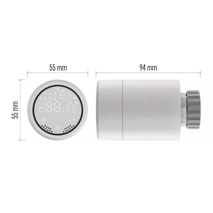 Smart cabeça termostática com visor LCD GoSmart M30x1,5 2xAA/1,5V Tuya