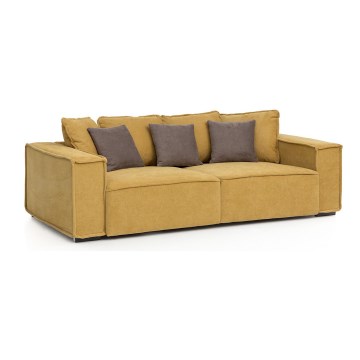 Sofá BOLZANO amarelo/castanho