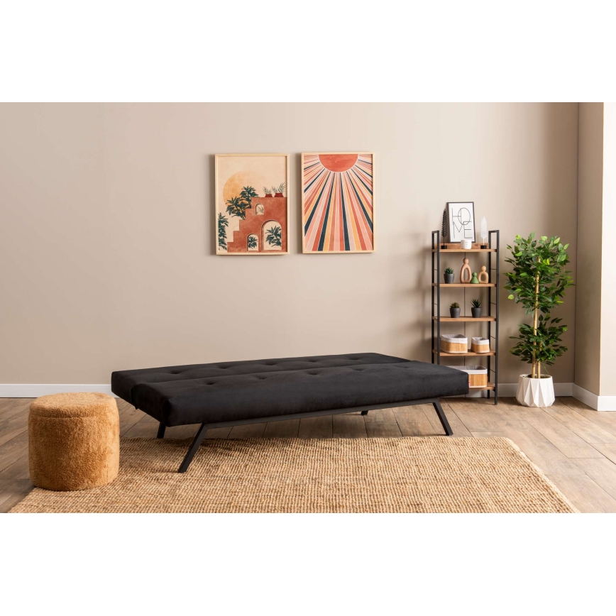 Sofá-cama BAKU de 2 lugares preto