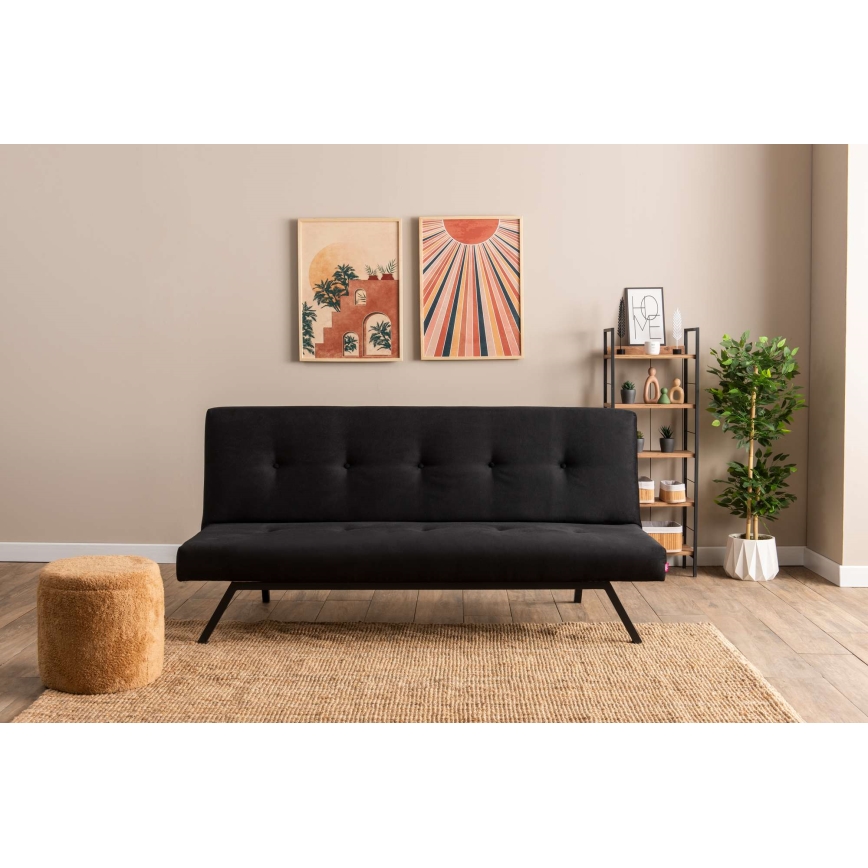 Sofá-cama BAKU de 2 lugares preto