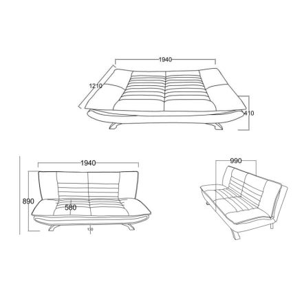 Sofá-cama de 2 lugares AIRI bege