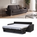 Sofá-cama de 3 lugares LEKA para uso diário — castanho