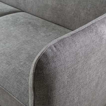 Sofá-cama de canto em L com arrumação NISA, cinzento, orientação à esquerda