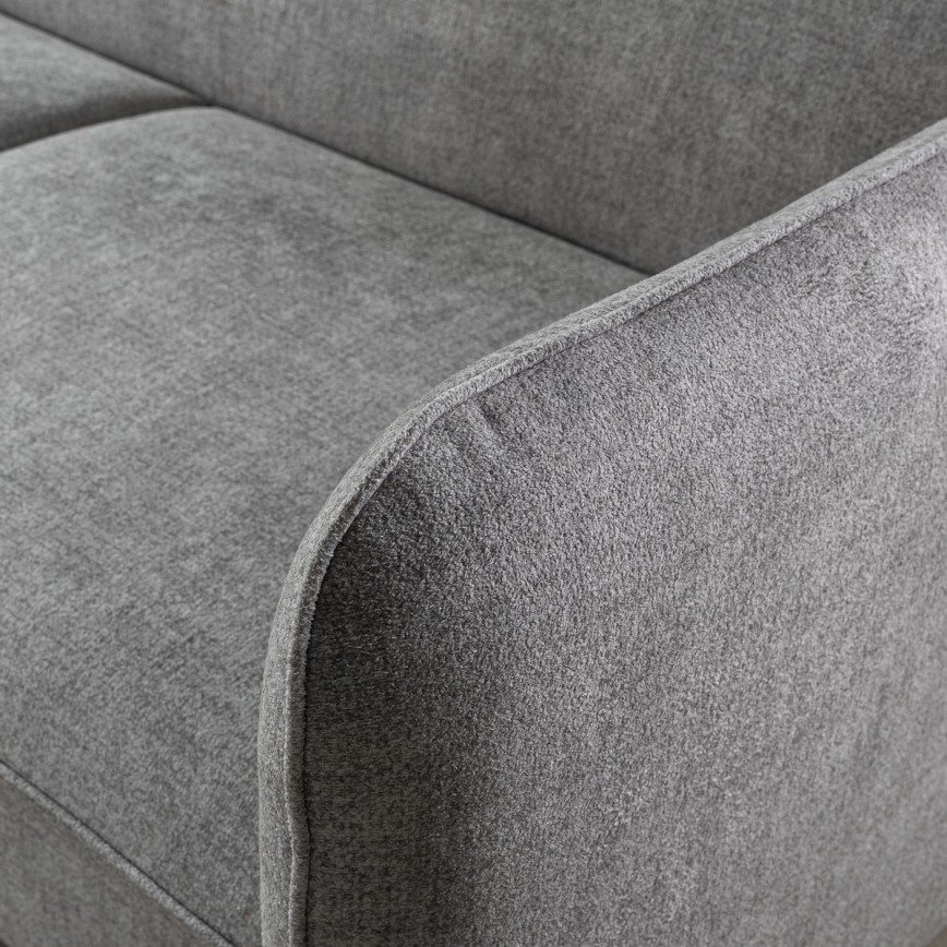 Sofá-cama de canto em L com espaço de arrumação NISA, cinzento, lado direito