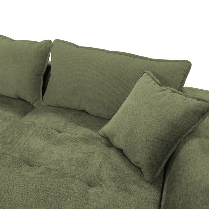 Sofá-cama de canto em L LAGOA com arrumação, canto direito, verde