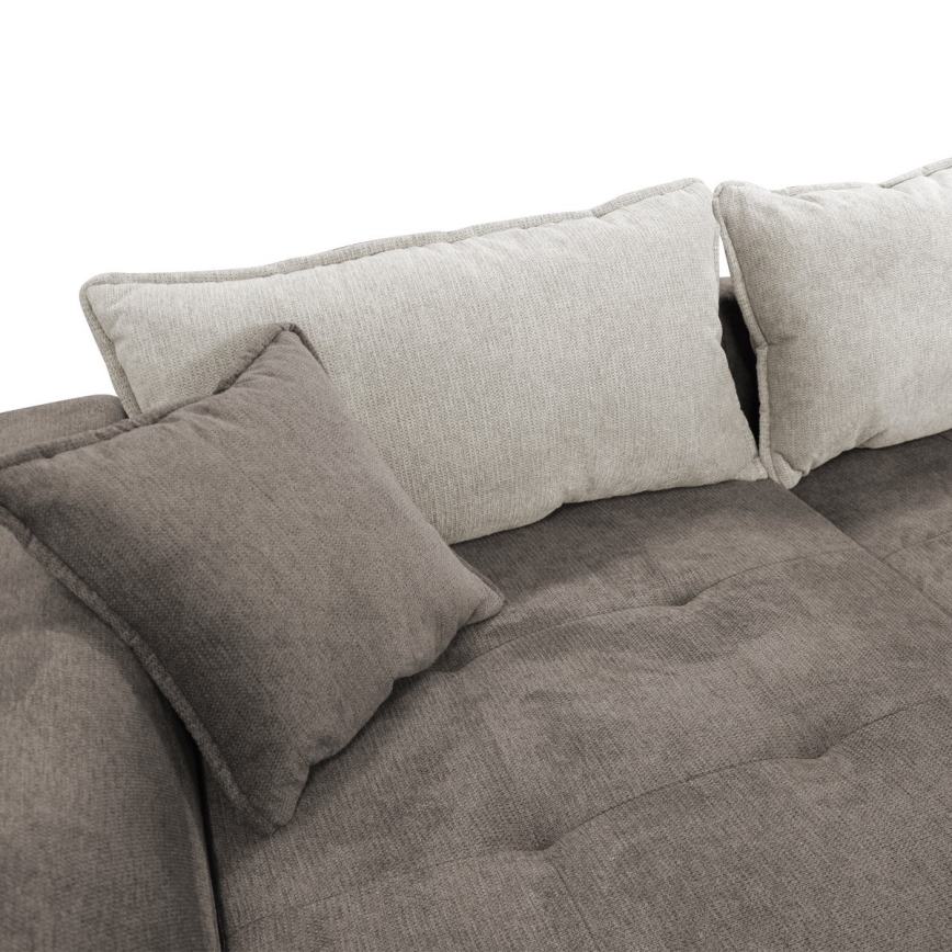 Sofá-cama de canto em L LAGOA com arrumação, orientação à esquerda, taupe/cinza