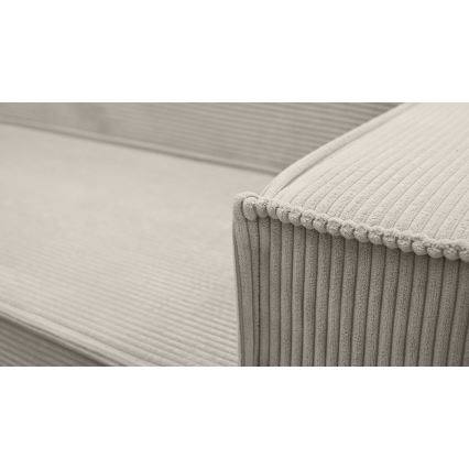 Sofá-cama de canto em U LONDON, reversível, bege