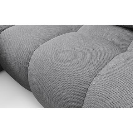 Sofá-cama de canto estofado em L ALMADA, com arrumação, canto esquerdo, cinzento