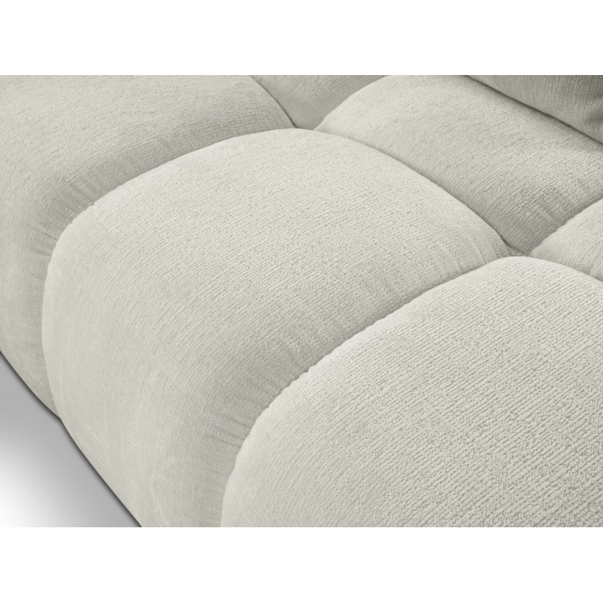 Sofá-cama de canto estofado em L ALMADA, com espaço de arrumação, com chaise à esquerda, bege