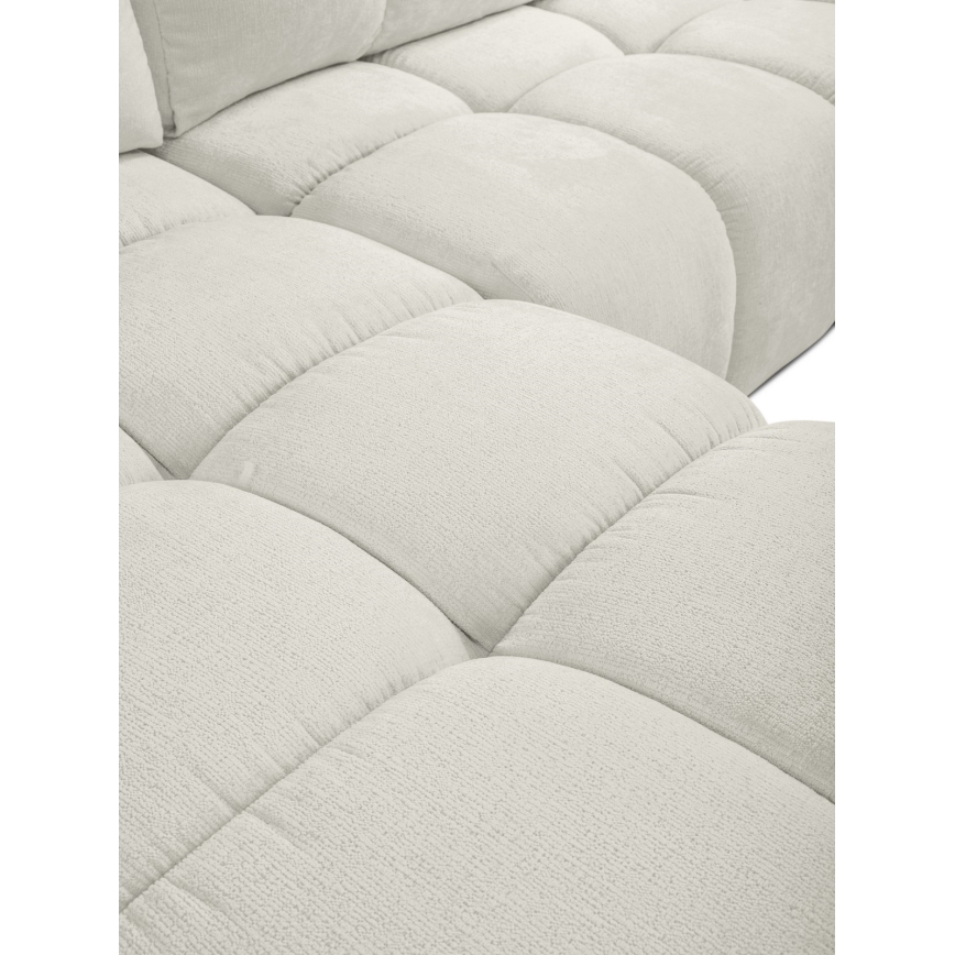 Sofá-cama de canto estofado em L ALMADA, com espaço de arrumação, com chaise à esquerda, bege