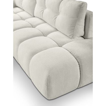 Sofá-cama de canto estofado em L ALMADA, com espaço de arrumação, com chaise à esquerda, bege