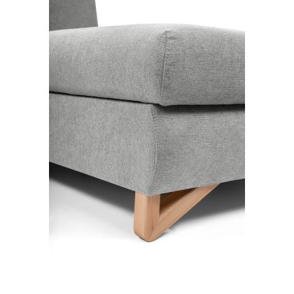 Sofá-cama de canto estofado AVESTA em L com arrumação integrada, versão direita, cinzento