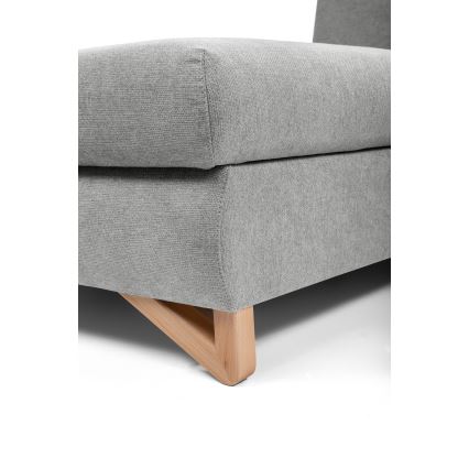 Sofá-cama de canto estofado AVESTA em L com espaço de arrumação — versão esquerda, cinzento