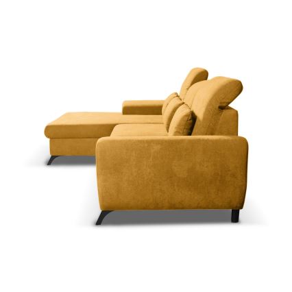 Sofá-cama de canto estofado em L ALTA, com arrumação, canto esquerdo, amarelo