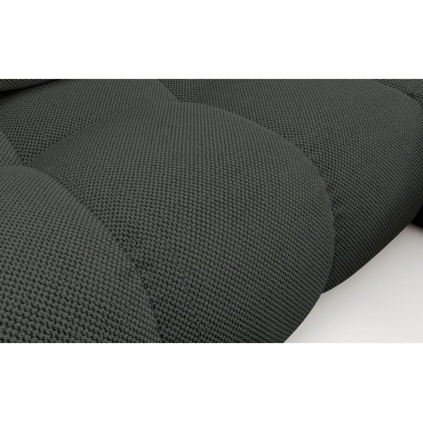 Sofá-cama de canto estofado em L ALMADA, canto direito, com espaço de arrumação, antracite