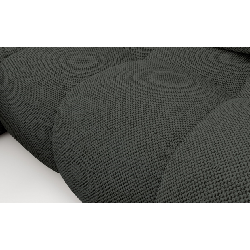 Sofá-cama de canto ALMADA em L, estofado, com arrumação integrada — versão esquerda, antracite